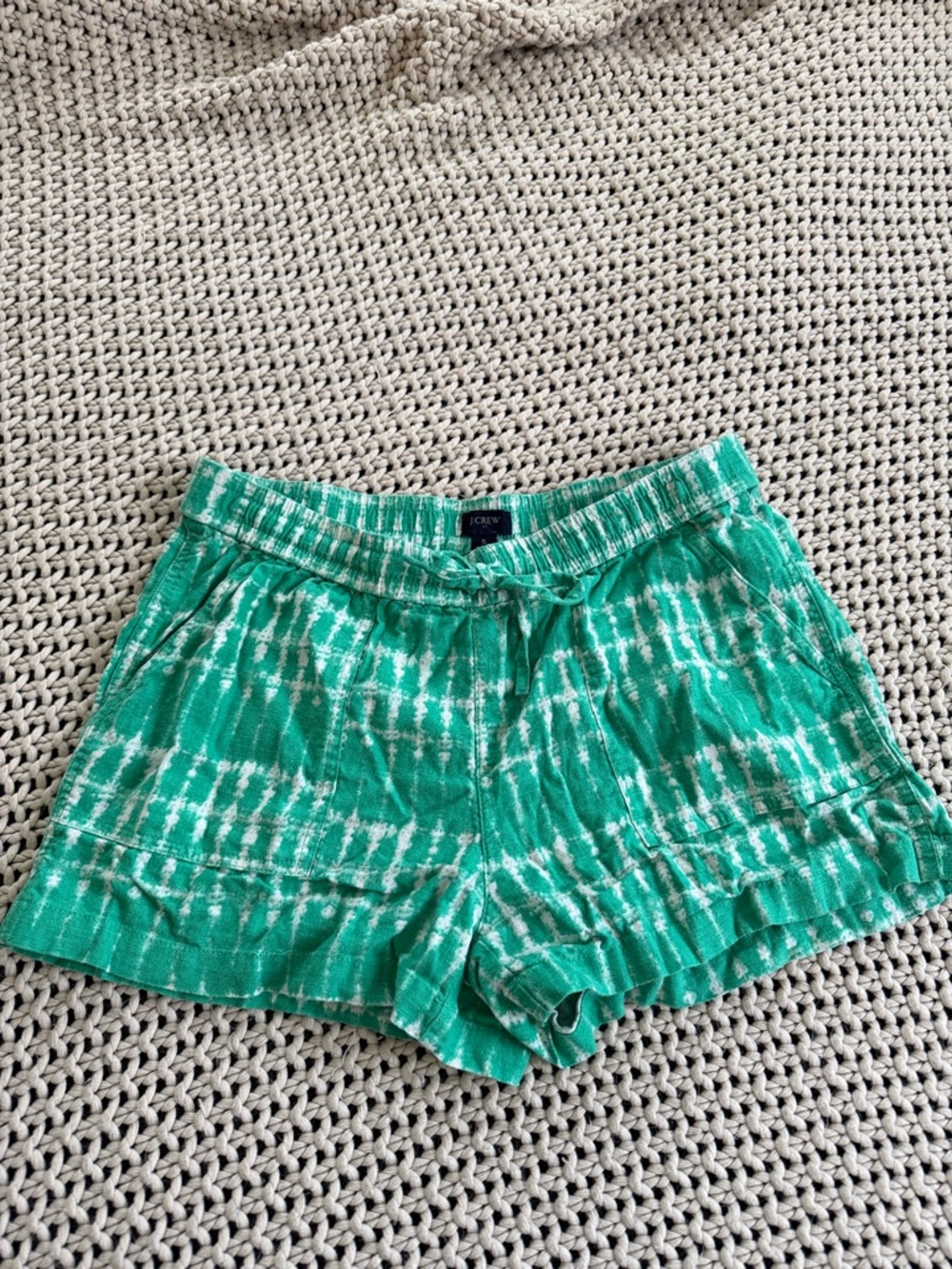 J Crew Factory linen blend drawstring shorts